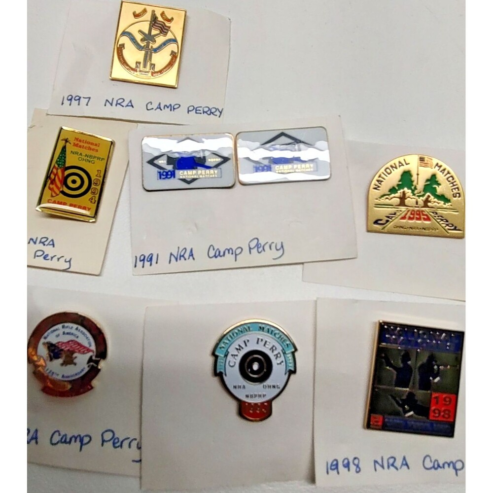 Lot of 8 NRA Camp Perry Pins Pin National Matches Rifle Association